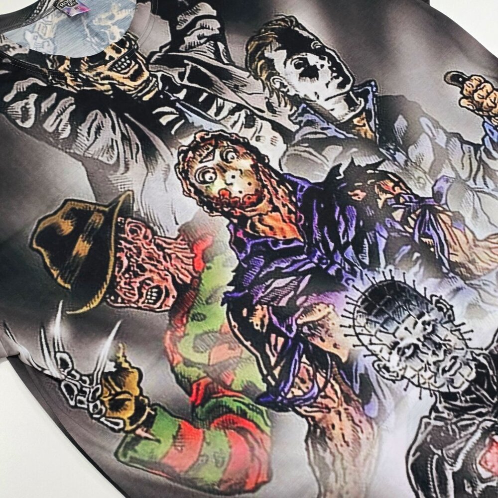 RageOn ✦ Horror Movie Icons Oversized Tee ✦ Black Double-Sided Print 5X NWT - Picture 5 of 11